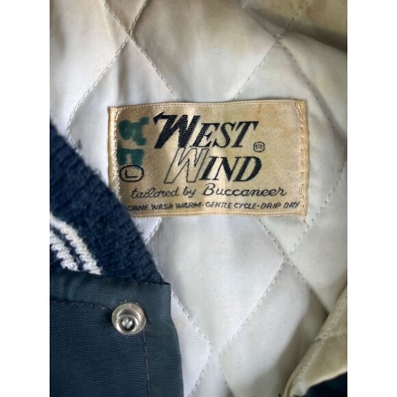 Vintage Millburn Wrestling Mens Coach Jacket Navy Blue Large - Picture 10 of 10